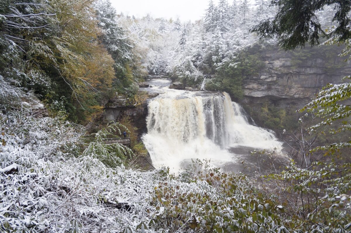 blackwater falls during the winter