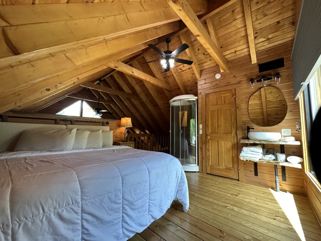 A two bedroom log cabin in West Virginia at Harman's Log Cabins.