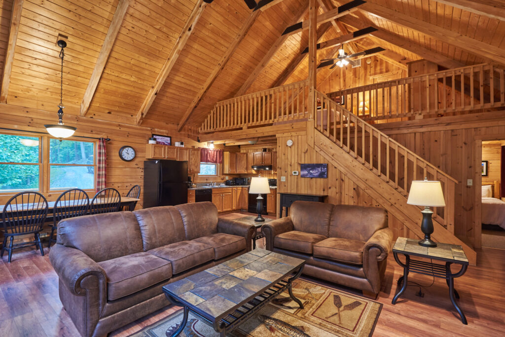 Four bedroom log cabin interior in West Virginia.