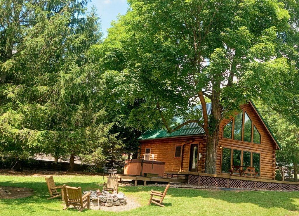 Luxury cabin at Harman's Log Cabin Resort in West Virginia.
